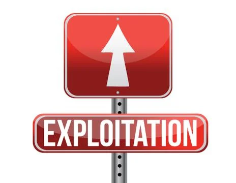 Road traffic sign with an exploitation concept illustration design over white Illustrazione stock