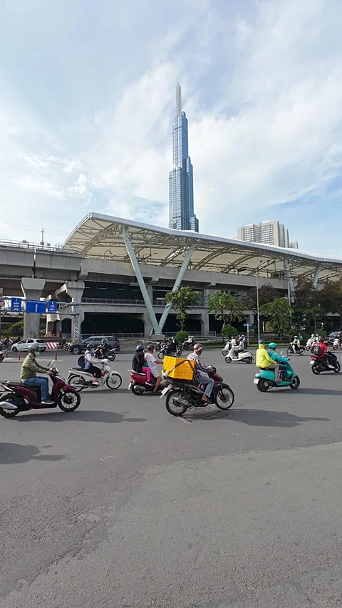 Road traffic on the streets of Ho Chi Minh City. Stock Footage 295887751