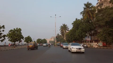 Road traffic on the streets of Mumbai. Stock Footage 121347161