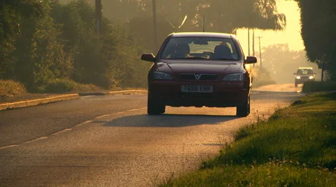 Road traffic in sunset Stock Footage 46623652