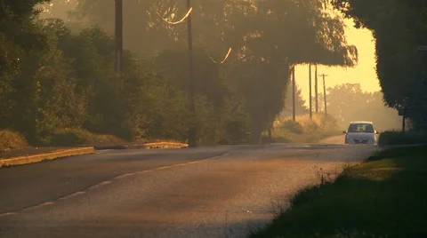 Road traffic in sunset Stock Footage 46627286