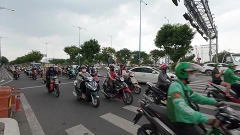 Road traffic at thу streets of Ho Chi Minh. Stock Footage 295885075