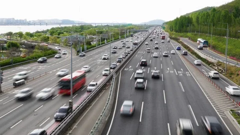 Road Traffic Time Lapse Vídeo Stock 107126410