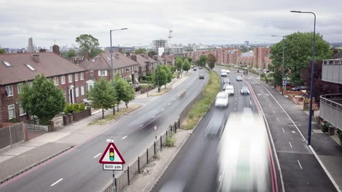 Road traffic time lapse Stock Footage 134021199