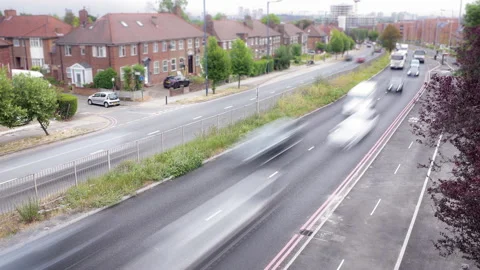 Road traffic time lapse Vídeos de archivo 134021639