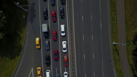 Road traffic view from drone Video stock 83506205