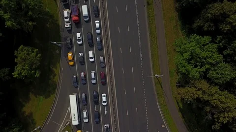 Road traffic view from drone Vídeo Stock 83506222