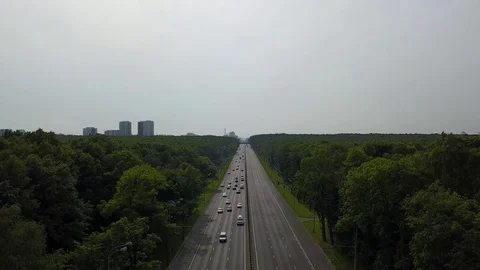 Road traffic view from drone Vídeo Stock 83506389
