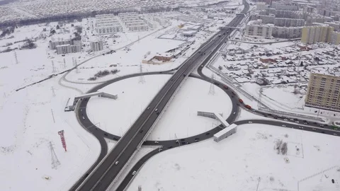 Road traffic in winter city Video stock 102772154