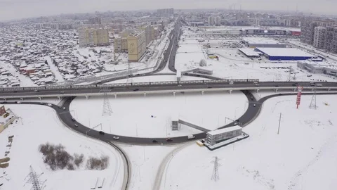Road traffic in winter city Video stock 102772809