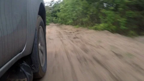 Off road trail in 4x4 car Stock Footage 103180539
