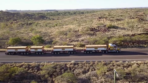 Road Train 4 Trailer Chillagoe Queensland 11 Stock Footage 160453659