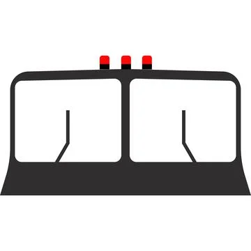 The road train sign. Wipers on the windows. Stock Illustration