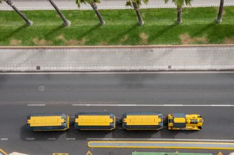 Road train yellow Stock Photos
