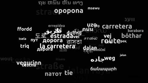 Road Translated in 75 Worldwide Languages Endless Looping 3d Zooming Wordclou Stock-Footage 145202136