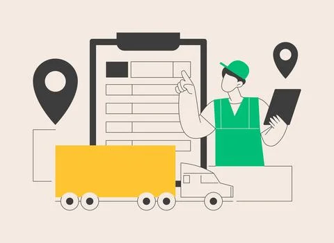 Road transport documents abstract concept vector illustration. Stock Illustration