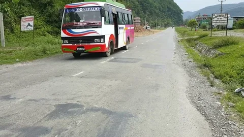 Road transportation in Nepal Stock Footage 76590226