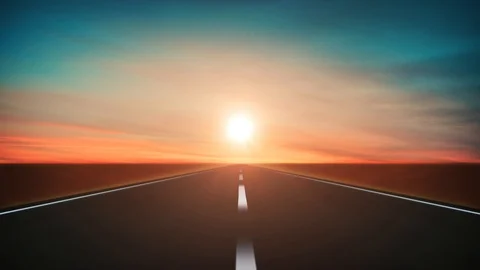 Road Travel Background In The Sunset Loop 스톡 동영상 99702101