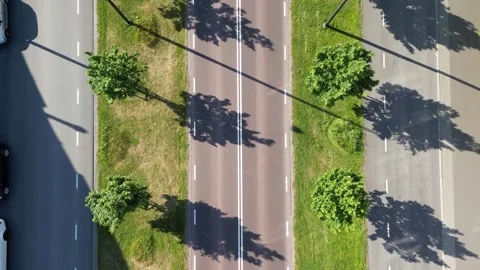 Road with trees on both sides v 1 Stock Footage 276506071