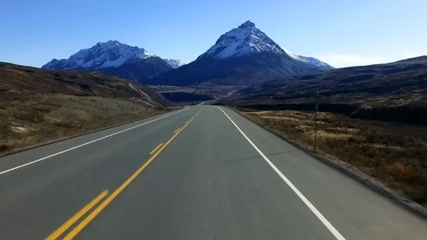 Road Trip Alpine Canada Three Guardsmen Driving POV 2 Stock Footage 71847244