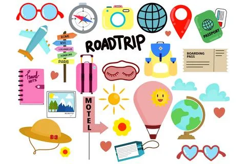 Road Trip Background Vector Illustration Illustrazione stock