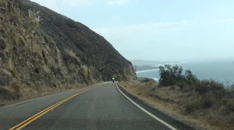 Road Trip, Big Sur, Cliff Road, Highway 1, California, USA Stock Footage 64658442