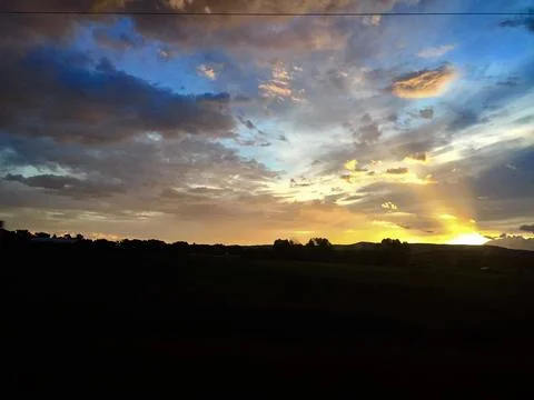 Road trip clouds Stock Photos
