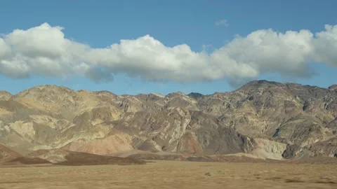 Road trip to Death Valley, Artists Palette drive, California USA. Hitchhiking Stock Footage 156391153