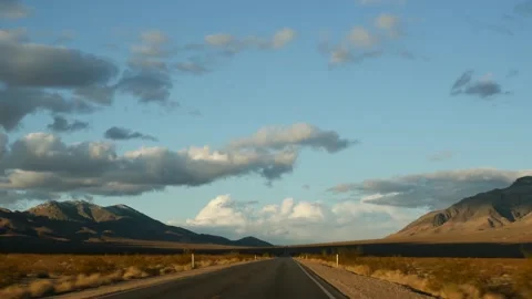 Road trip, driving auto from Death Valley to Las Vegas, Nevada USA. Hitchhiking Video stock 152151689
