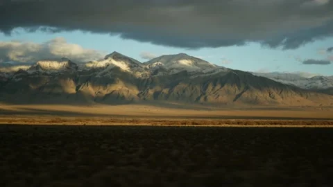 Road trip, driving auto from Death Valley to Las Vegas, Nevada USA. Hitchhiking Stock Footage 166823409