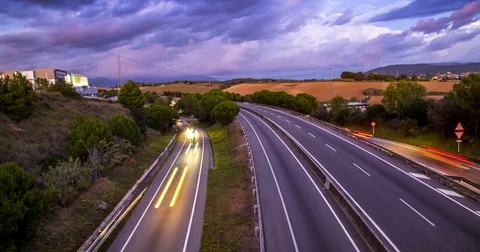 Road trip at dusk Stock Footage 82036590
