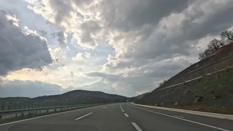 Road trip on E-80 A4 to Nis, Serbia Stock Footage 238029396