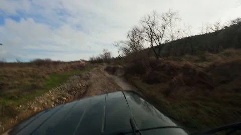 An off-road trip in the mountains Stock Footage 261286637