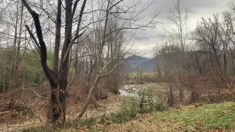 Road trip POV of river parallel to the road Stock-Footage 262464095