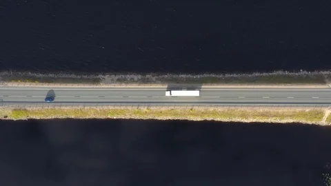 Road Trip. Road on a dam. Stock-Footage 116820288