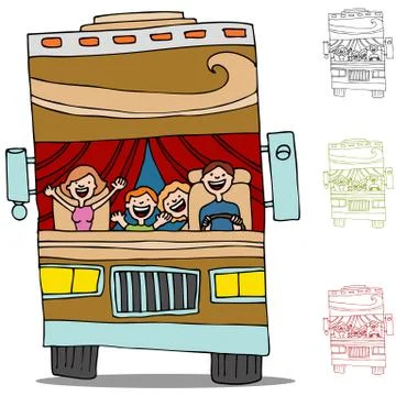 Road trip rv Stock Illustration