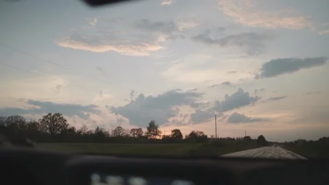 Road Trip Sunset Stock Footage 126928039