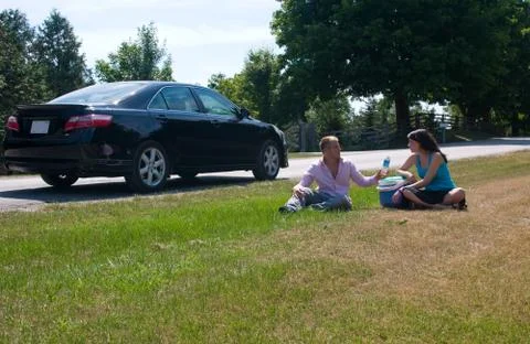 Road trip - taking a break Stock Photos