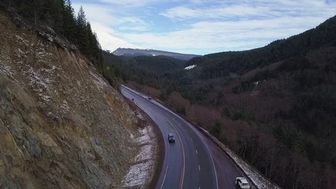 Road trip through the cascade mountains in Pacific Northwest of America. Video stock 122063957