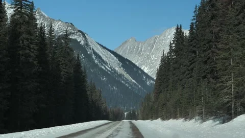 Road Trip Through The Icefields Parkway, Jasper National Park, Alberta Stock Footage 197072005