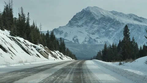 Road Trip Through The Icefields Parkway, Banff National Park, Alberta Stock Footage 197072042