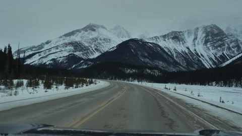 Road Trip Through The Icefields Parkway, Jasper National Park, Alberta Stock Footage 197072783