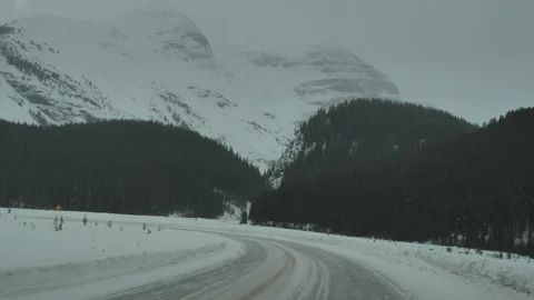 Road Trip Through The Icefields Parkway, Banff National Park, Alberta Stock Footage 197072827