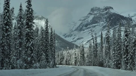 Road Trip Through The Icefields Parkway, Banff National Park, Alberta Stock Footage 197157553