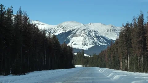 Road Trip Through The Icefields Parkway, Jasper National Park, Alberta Stock Footage 197539771