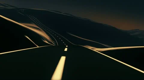 Road trip through the mountains. Color, sunset. Stock Footage