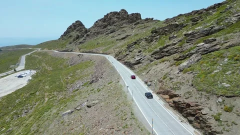 Road trip on the top of the mountains Stock Footage 267985244