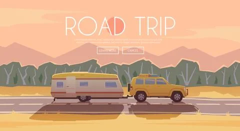 Road trip. Vector Illustration Stock Illustration
