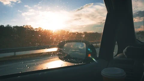 Road Trip - View from Car Window Stock Footage 95899442