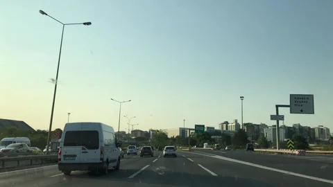 Road trip within Turkey. It shows landscape of Turkey and traffic on road. Stock Footage 248612791